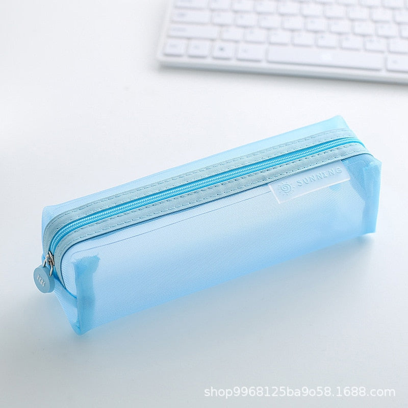 custom clear pencil case transparent mesh