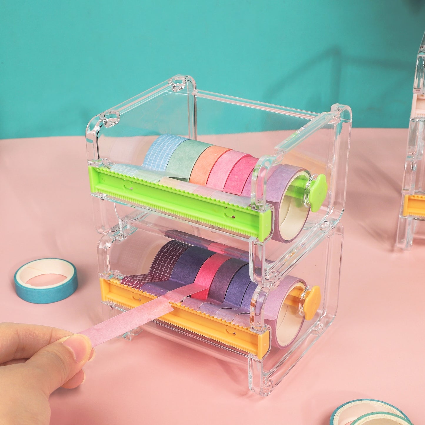 Stackable Washi Tape Storage and Cutter