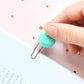 Multi-colored pompon ball paper clip/ bookmark- 12 pcs