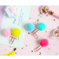 Multi-colored pompon ball paper clip/ bookmark- 12 pcs