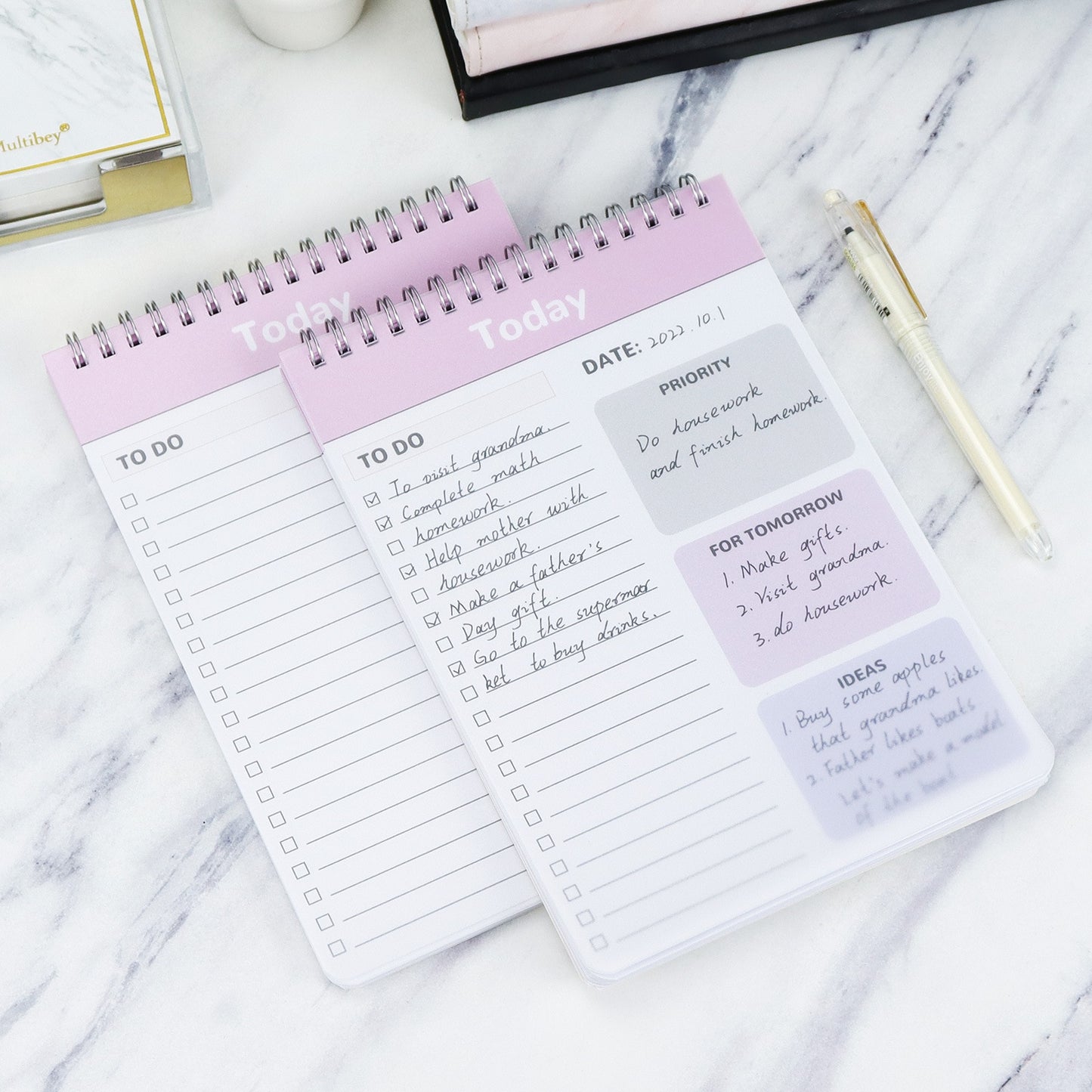 Today's Daily Planner and To Do List Notepad with Transparent Cover Page